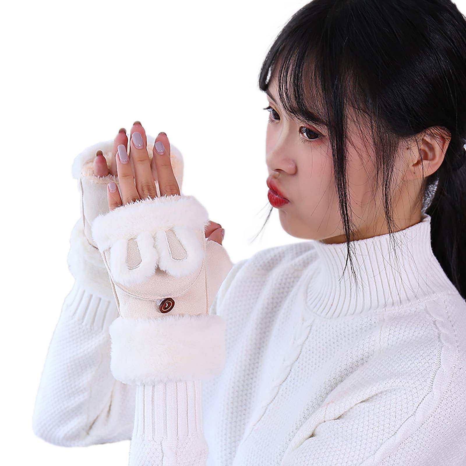 Qixiu wollschleifenhandschuhe,fingerlose handschuhe,handwärmer handschuhe,winter gestrickte handschuhe für damen,damen winterhandschuhe,ski-handschuhe für damen,handschuhe von Qixiu