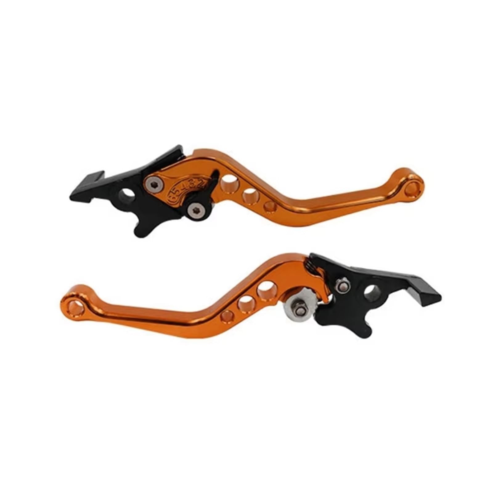 Brems Kupplungshebel 1Pair Motorrad Aluminium Doppelscheibenbremsgriff Hebel für Roller Elektrofahrrad einstellbar KupplungBremshebel(Orange) von Qjahxkf