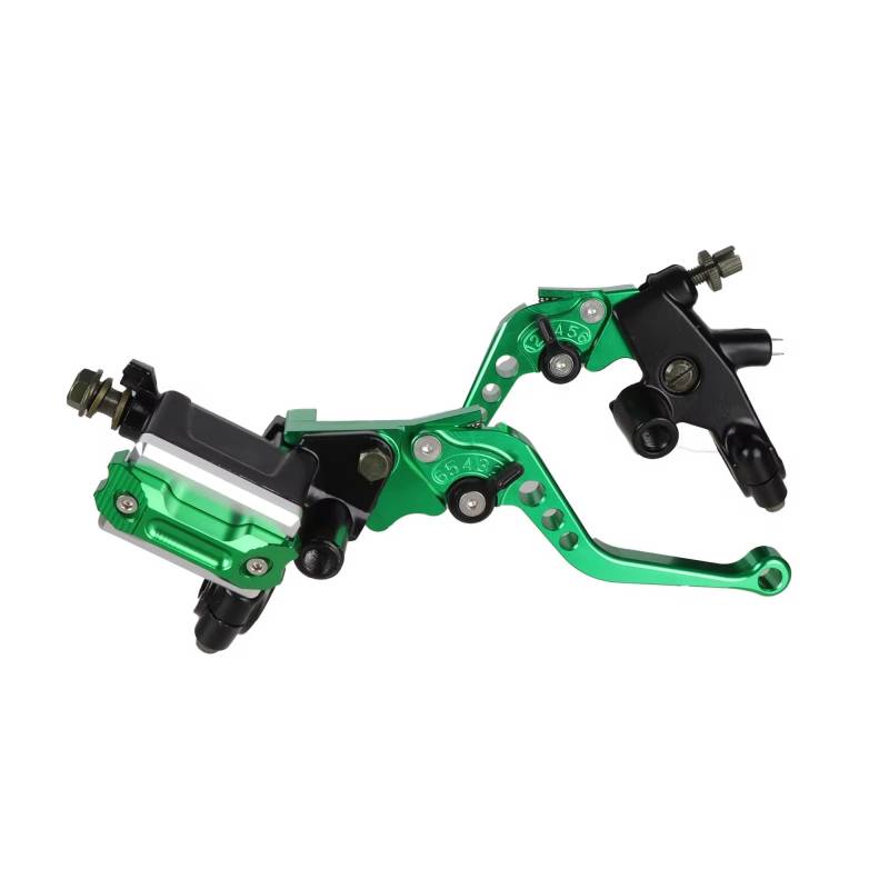 Brems Kupplungshebel Aluminium Roller Einstellung Motorrad 7/8 "22mm CNC Hauptzylinder Hebel Hydraulische Bremspumpe Kupplung Griff Lenker KupplungBremshebel(1Pair Green B-C) von Qjahxkf