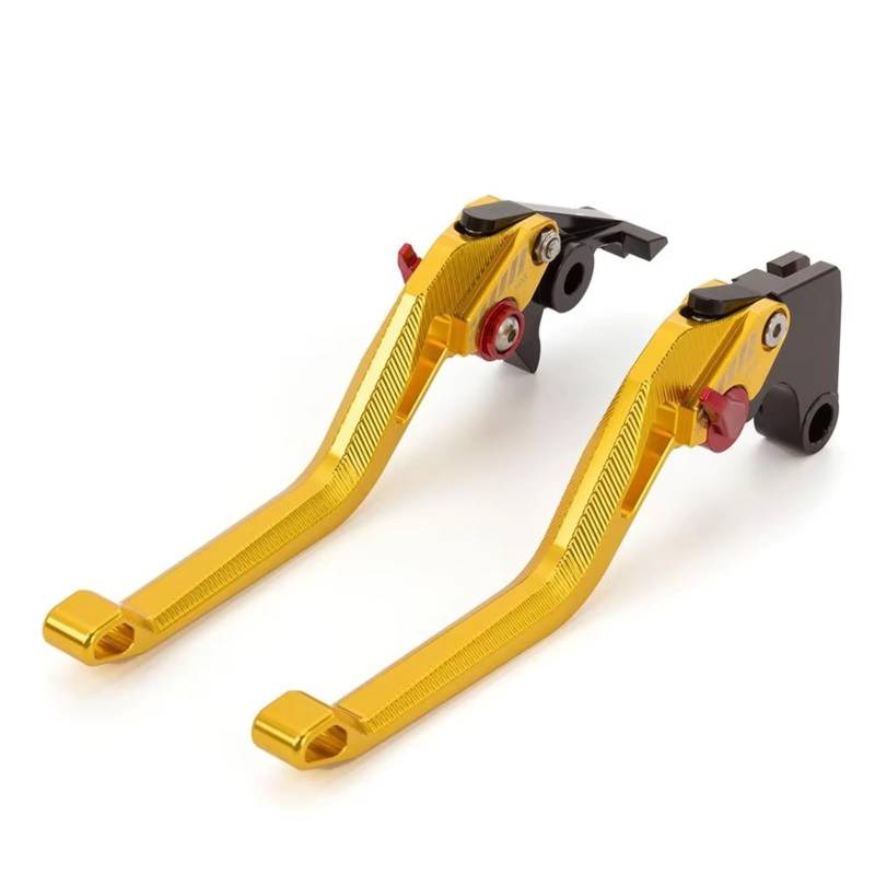 Brems Kupplungshebel CNC Aluminium Kurz Lang Einstellbare 3D Motorrad Bremse Kupplung Hebel Griff Grip Für YFM 700 Für Raptor 700R 2008-2025 KupplungBremshebel(Long Gold) von Qjahxkf