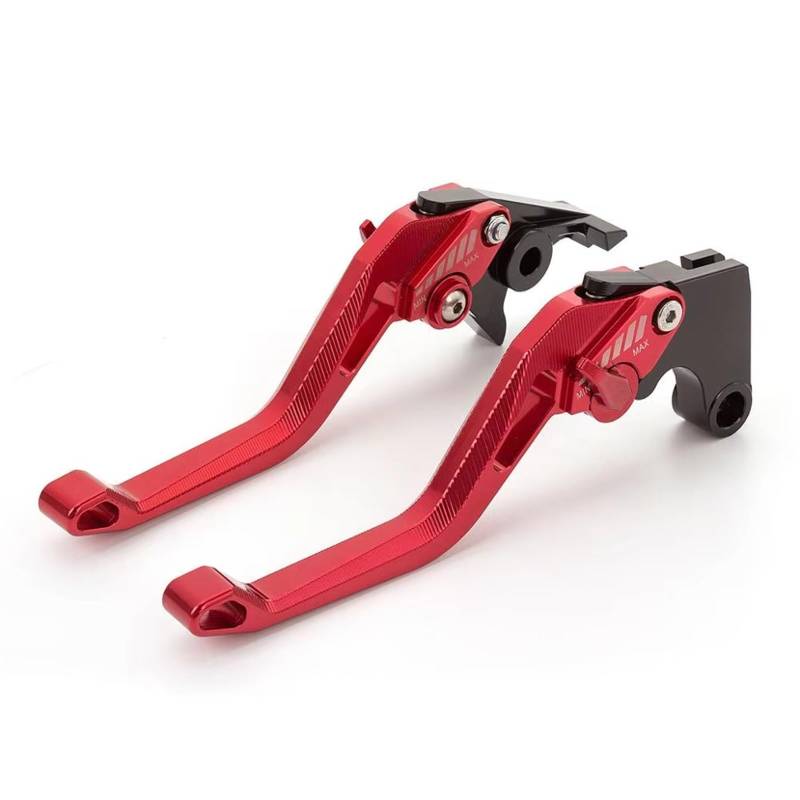 Brems Kupplungshebel CNC Aluminium Kurz Lang Einstellbare 3D Motorrad Bremse Kupplung Hebel Griff Grip Für YFM 700 Für Raptor 700R 2008-2025 KupplungBremshebel(Short Red) von Qjahxkf