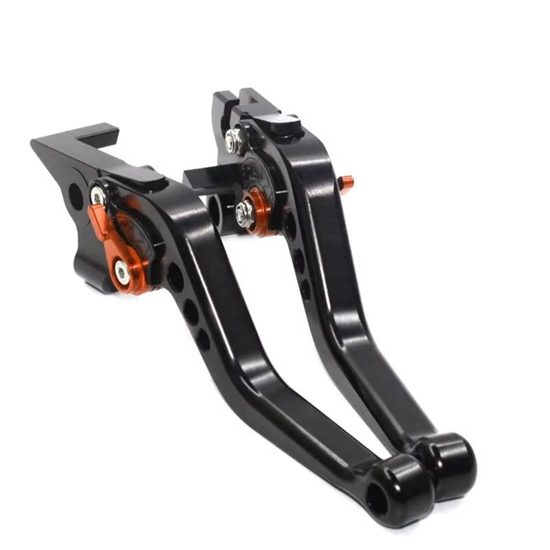 Brems Kupplungshebel Motorrad CNC 5-Gang-Einstellbares Aluminiumbremskupplungshebel für Forza 350 Forza300 Forza 250 Forza 125/150/750 2001-2024 KupplungBremshebel(Black Orange Forza) von Qjahxkf