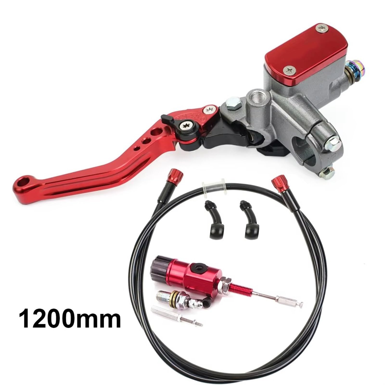 Brems Kupplungshebel Motorrad CNC Hydraulische Kupplung Kit Hebel Hauptzylinder 125~250cc 7/8 "22mm Für Ducati Für Aprilia Dirt Bike Moped KupplungBremshebel(Red) von Qjahxkf