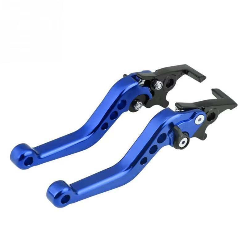 Brems Kupplungshebel Universal Motorrad Kupplung Bremse Griff Legierung CNC Geändert Horn Einstellbare Hand Hebel Für Suzuki KupplungBremshebel(Blue Brake) von Qjahxkf