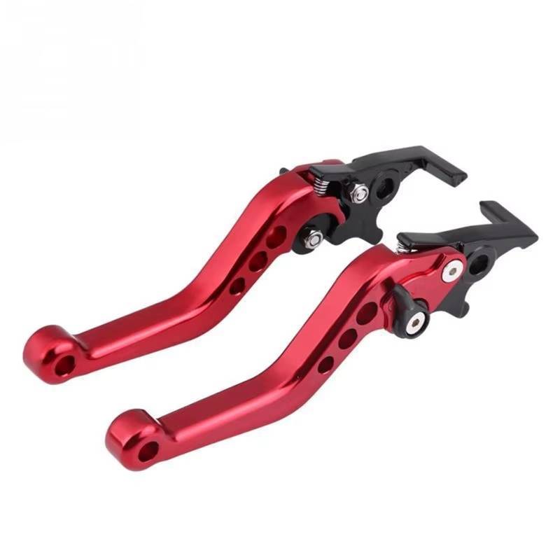 Brems Kupplungshebel Universal Motorrad Kupplung Bremse Griff Legierung CNC Geändert Horn Einstellbare Hand Hebel Für Suzuki KupplungBremshebel(Red Brake) von Qjahxkf