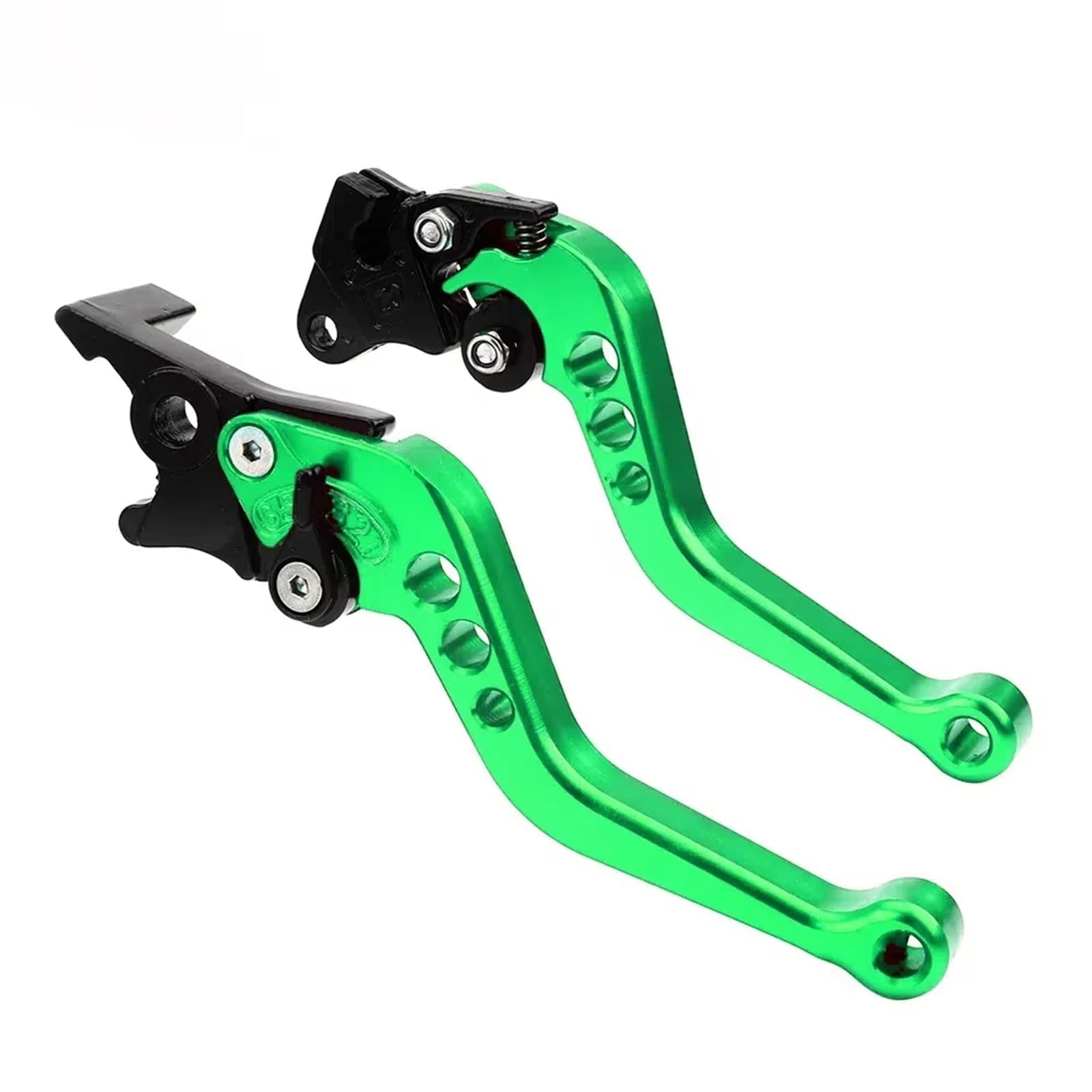 Brems Kupplungshebel Universal Motorrad Kupplung Bremse Griff Legierung CNC Geändert Horn Einstellbare Hand Hebel KupplungBremshebel(Green Disc Brake) von Qjahxkf