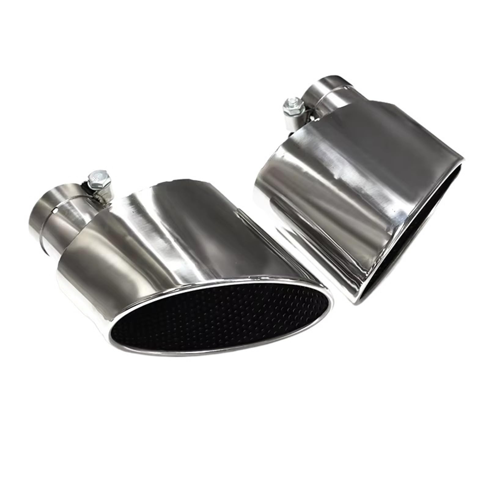 Edelstahl Auspuff Endrohr 1 Paar Oval Auspuff Für A4 Für A5 Für A6 Für A7 Auspuff Upgrade RS4 RS5 RS6 RS7 Edelstahl schwarz Düse Auspuff Header Endrohr Auspuffblende(Silver) von Qjahxkf