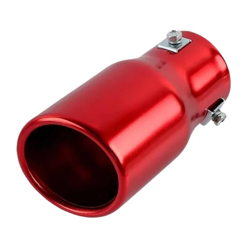 Edelstahl Auspuff Endrohr Rotes rundes Auto-Auspuffrohr, gerades Rohr, 63 mm, 2,5 Zoll Einlass Endrohr Auspuffblende von Qjahxkf