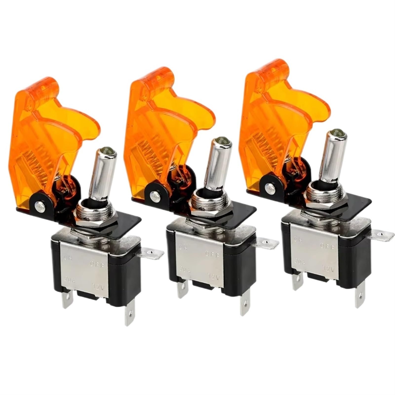 Fensterschalter 12V SPST Kippschalter Wippschalter Licht Für Zündungen Boost Marine Boot Rennwagen Schalter Licht Kipphebel LKW Anhänger Zubehör Elektrischer Fensterheberregler(3piece orange) von Qjahxkf