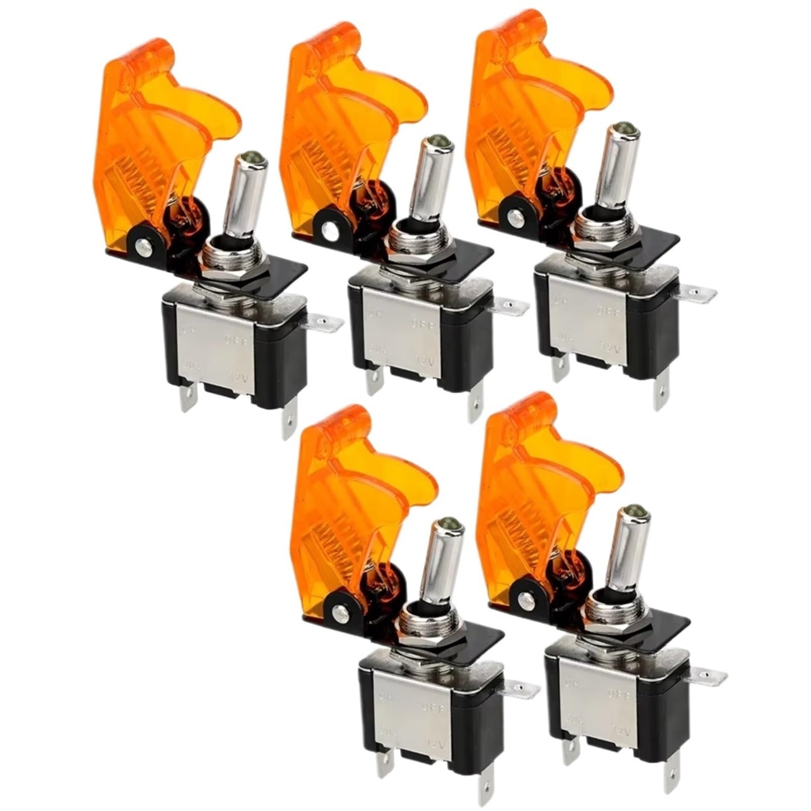 Fensterschalter 12V SPST Kippschalter Wippschalter Licht Für Zündungen Boost Marine Boot Rennwagen Schalter Licht Kipphebel LKW Anhänger Zubehör Elektrischer Fensterheberregler(5piece orange) von Qjahxkf