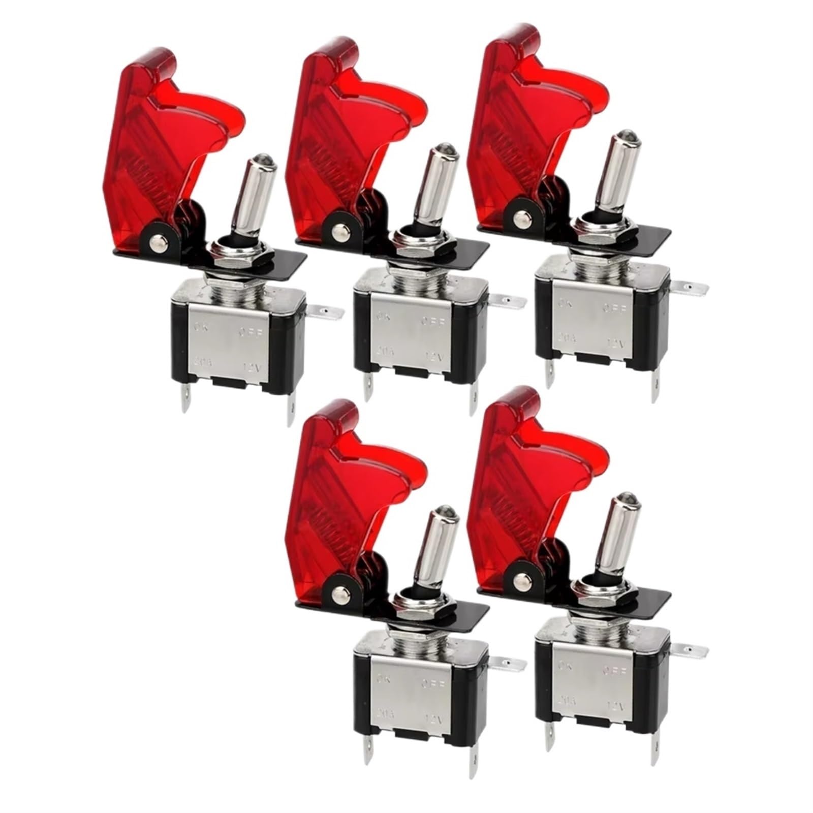 Fensterschalter 12V SPST Kippschalter Wippschalter Licht Für Zündungen Boost Marine Boot Rennwagen Schalter Licht Kipphebel LKW Anhänger Zubehör Elektrischer Fensterheberregler(5piece red) von Qjahxkf