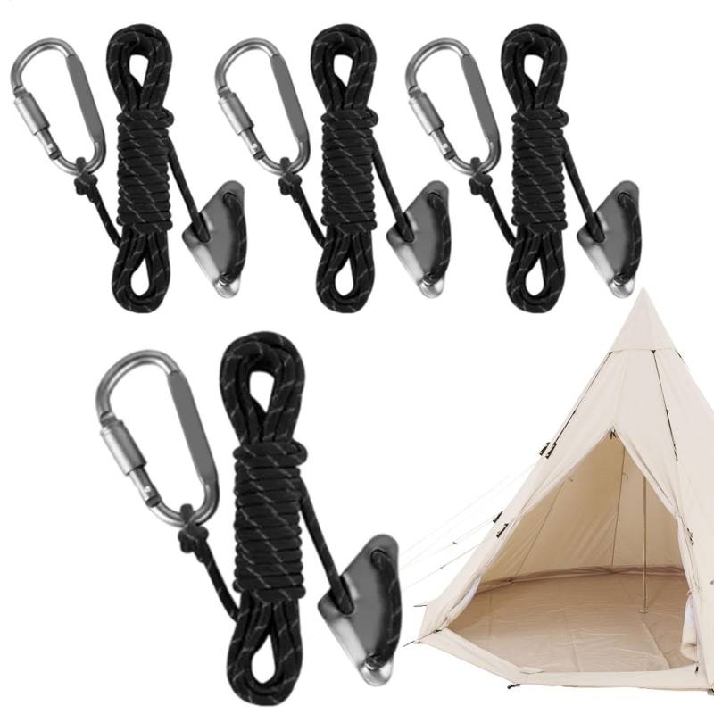 Qkbuza Binden Sie die Gurte Ratchet, Ratschenkrawatte | 4 Teile reflektierend kleine Ratschengurte mit Aluminiumlegierung Carabiner,Camping -Zelt -Planen, Wanderzubehör für Zeltreparatur, Handtaschen von Qkbuza