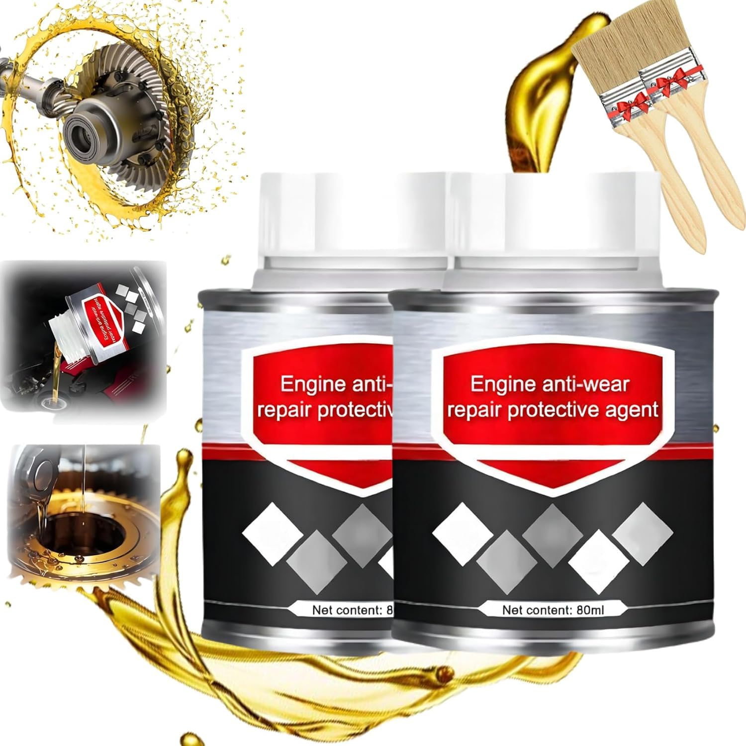 Highly Effective Engine Anti-wear Repair and Maintenance Conditioner, Engine Restorer & Lubricant, Agent Noise Reduction and Shaking Cure Oil Burning Additive (2pcs) von Qklovni