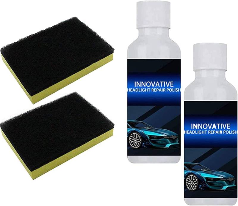 Qklovni Car Headlight Repair Fluid, Car Headlight Restoration Kit, Headlight Repair Polish, Powerful Advance Headlight Repair Polish, 20ml (2pcs) von Qklovni