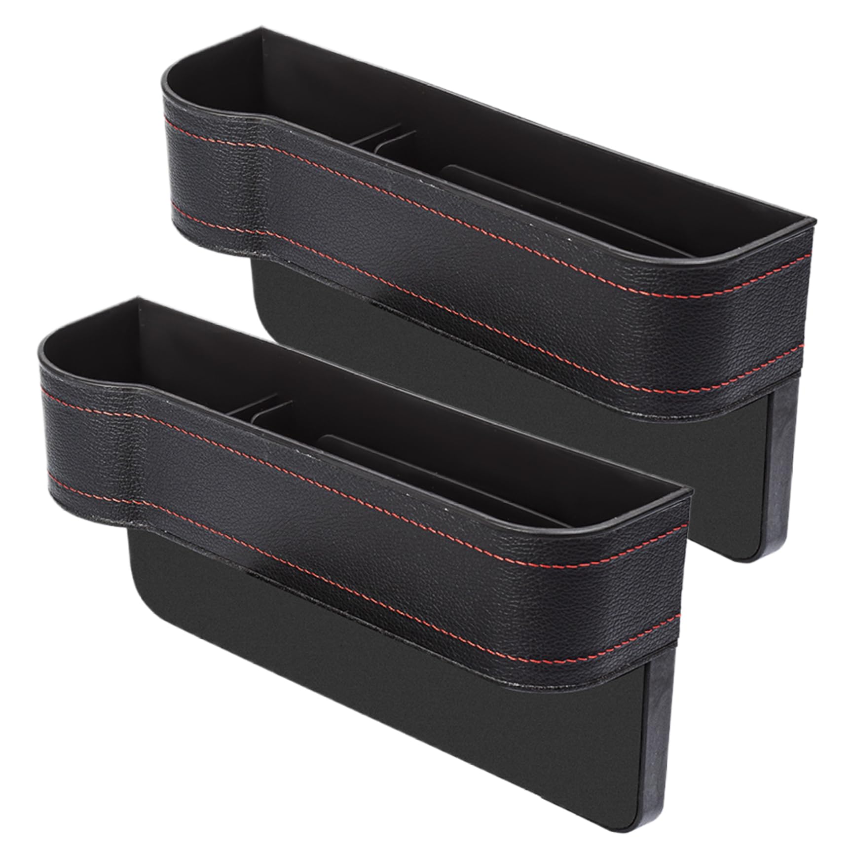 2 PCs Autositzlückenfüller Organizer, schwarzer Auto -Sitzlücken -Füllstoff mit Becher und Ladeloch -Autositz -Autoaufbewahrungsorganisator für Sonnenbrillen, Autositzlückenfüller von QmjdDymx