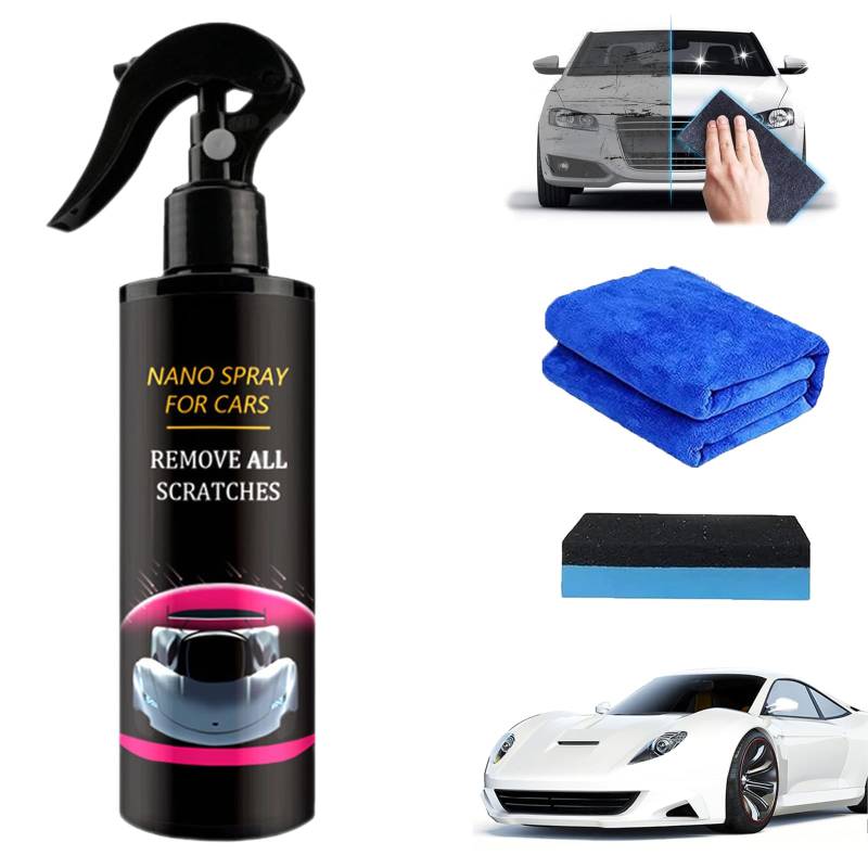 Car Scratch Repair Nano Spray, 2024 Best Car Nano Scratch Removal Spray, Nano Car Scratch Removal Spray, Long-Lasting and Easy-to-use Car Paint Scratch Remover (120ml,1 Pcs) von Qosigote