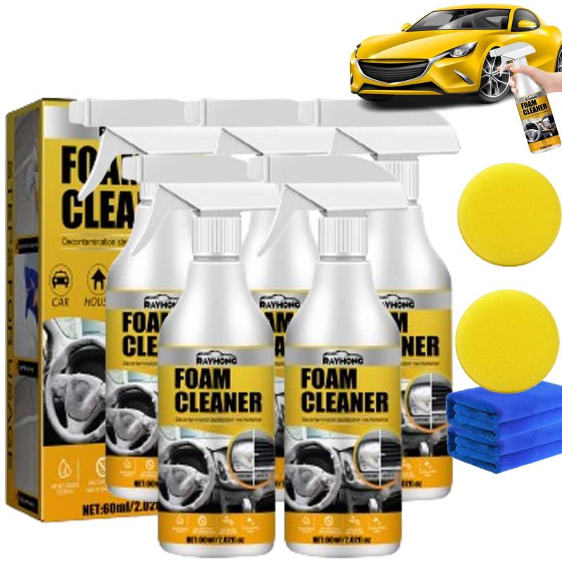 Qosneoun Schaumreiniger Für Den Autoinnenraum, Neuer Mehrzweck-Schaumreiniger, Multi-Purpose Schaumreiniger, Magic Foam Cleaner, Foam Cleaner Auto (5PCS) von Qosneoun