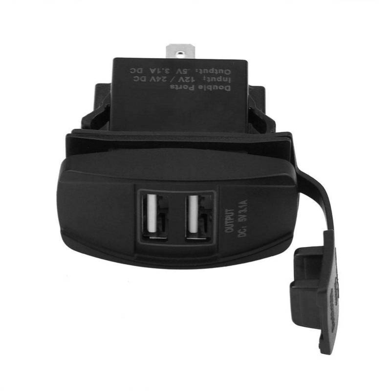 Dual USB Autoladeger?t Wasserdicht 12-24V 3.1A Dual USB Ports Autoladeger?t Steckdose Netzteil mit LED(Gr¨¹n),Auto Technologie/GPS und Sicherheit von Qqmora