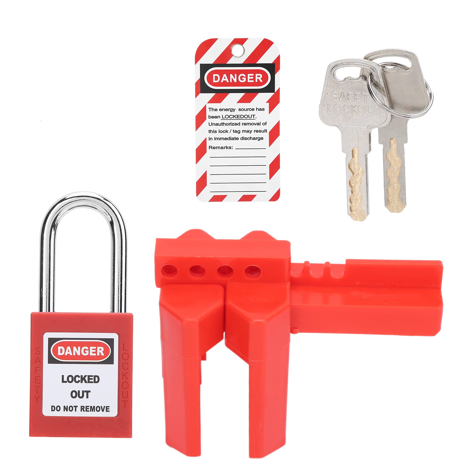 Lockout Tagout Lock Kit, Verstellbarer Vorhängeschloss-Warnschildschlüssel für den Industriellen Einsatz von Qqmora