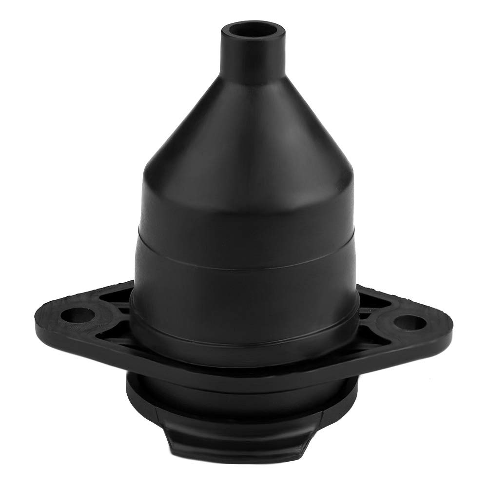 Qqmora 7-poliger Anhänger-Steckdosen-Stecker-Adapter, Strom-Anhänger-LKW-Beleuchtung, Ideale Neue Anhängerkupplungen, Messingstifte, Kunststoffgehäuse, Schwarz, Europäische Fahrzeuge von Qqmora