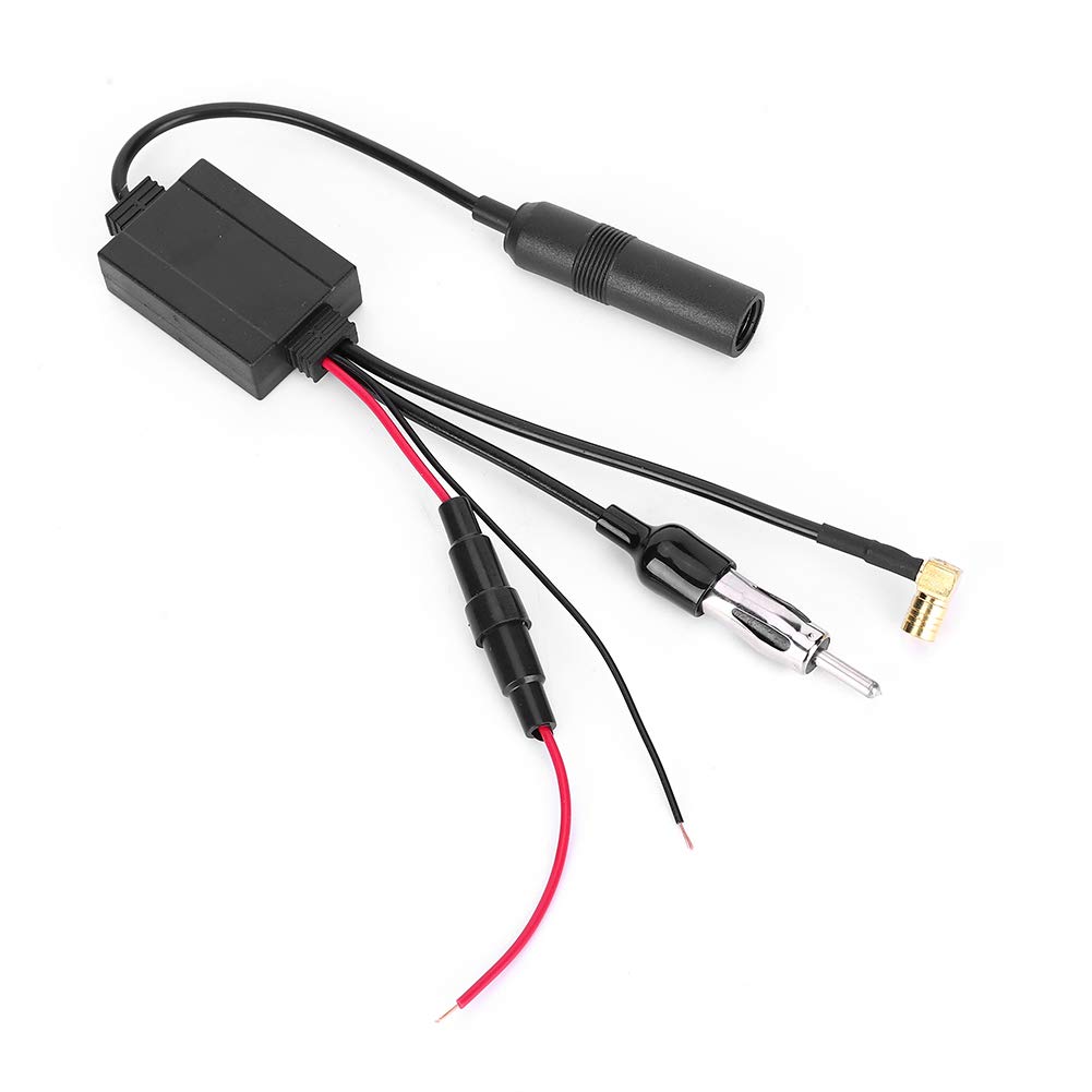 Qqmora Auto-DAB-Antennensplitter, Digitaler Radio-Signalverstärker-Adapter und Empfang für Bessere Leistung, Kompatibel mit -, und -Antennen, 34,5 cm, Schwarz von Qqmora