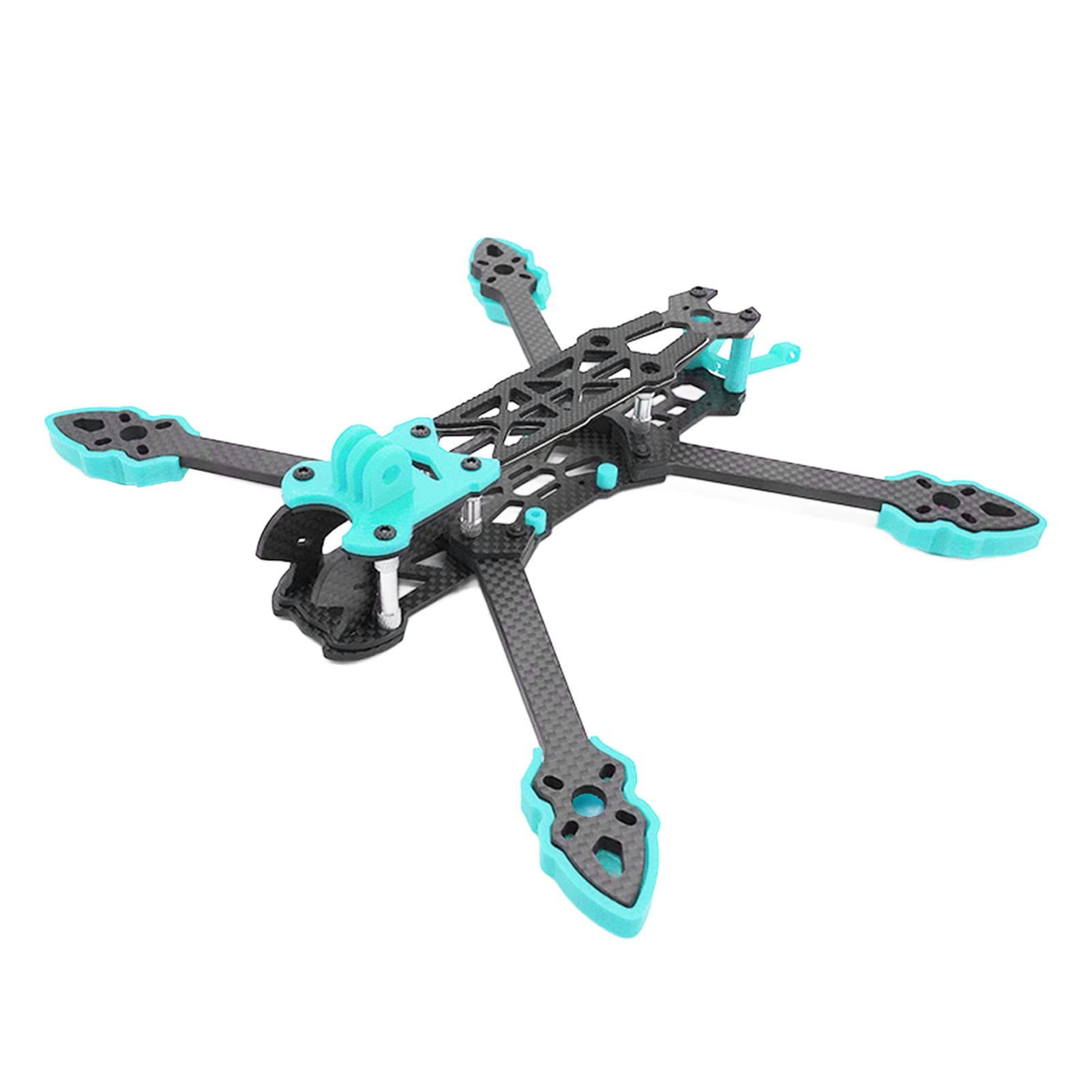 Qqmora Quad-Rahmen für RC-FPV-Drohnen, Stoßdämpfung, einfache Installation, FPV-Racing-Drohnenrahmen, 225 mm Radstand, Ersatz fein poliert für RC-Drohnenzubehör(Blau) von Qqmora