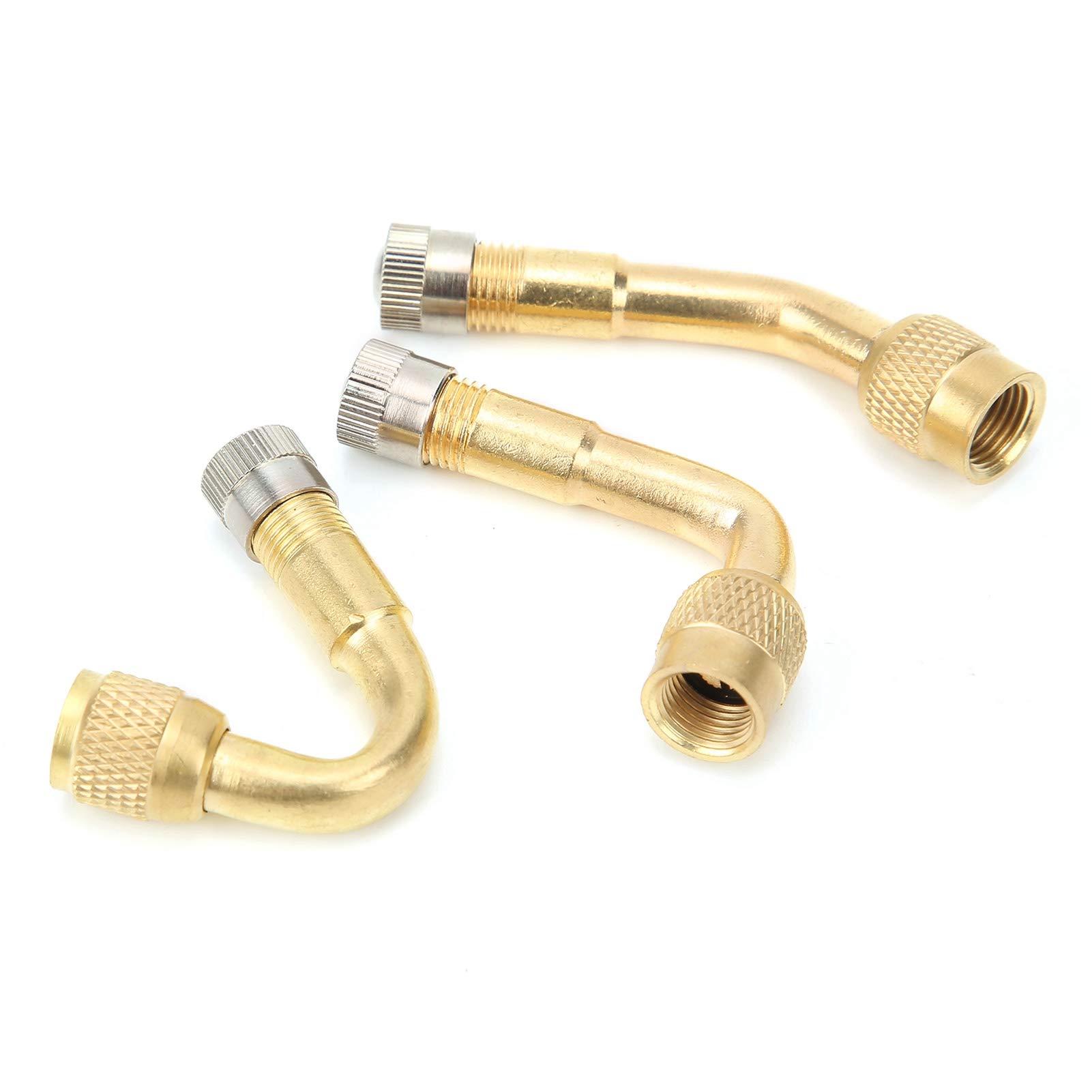 Qqmora Universales Messing -Reifenventil -Erweiterungsadapter -Adapter -Set mit Gummisiegel für Auto, Motorrad, Fahrrad, Reifenzubehör mit Ventilstammverlängerung (Gold) von Qqmora