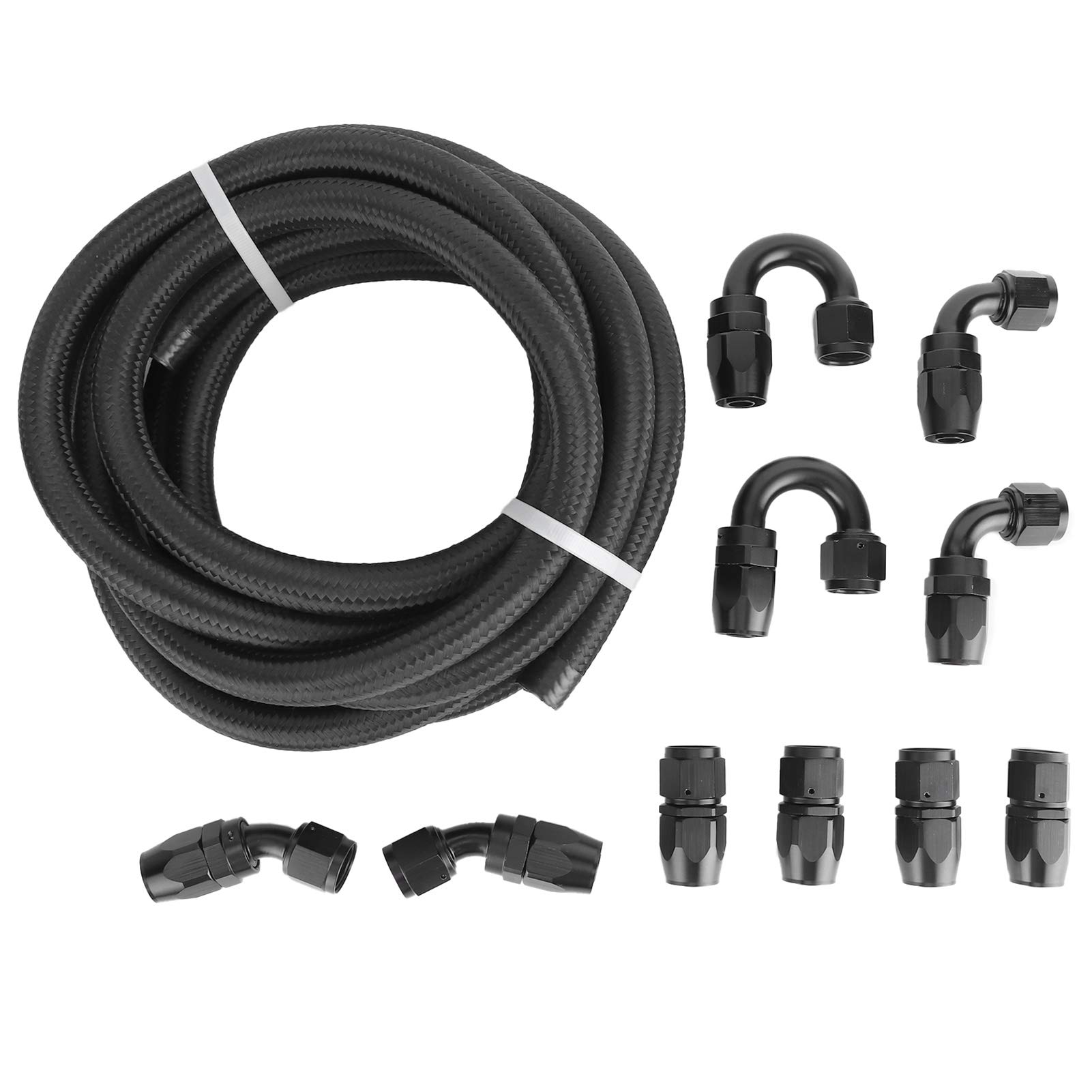 Universal 1Set Fuel Line Schlauchrohr 5 Meter AN10‑10AN Größe 5⁄8In I.D. 0.56In O.D 0.82In 500 PSI Aluminiumlegierung Nylon Kautschuk Edelstahl,Kraftstoffsystem von Qqmora