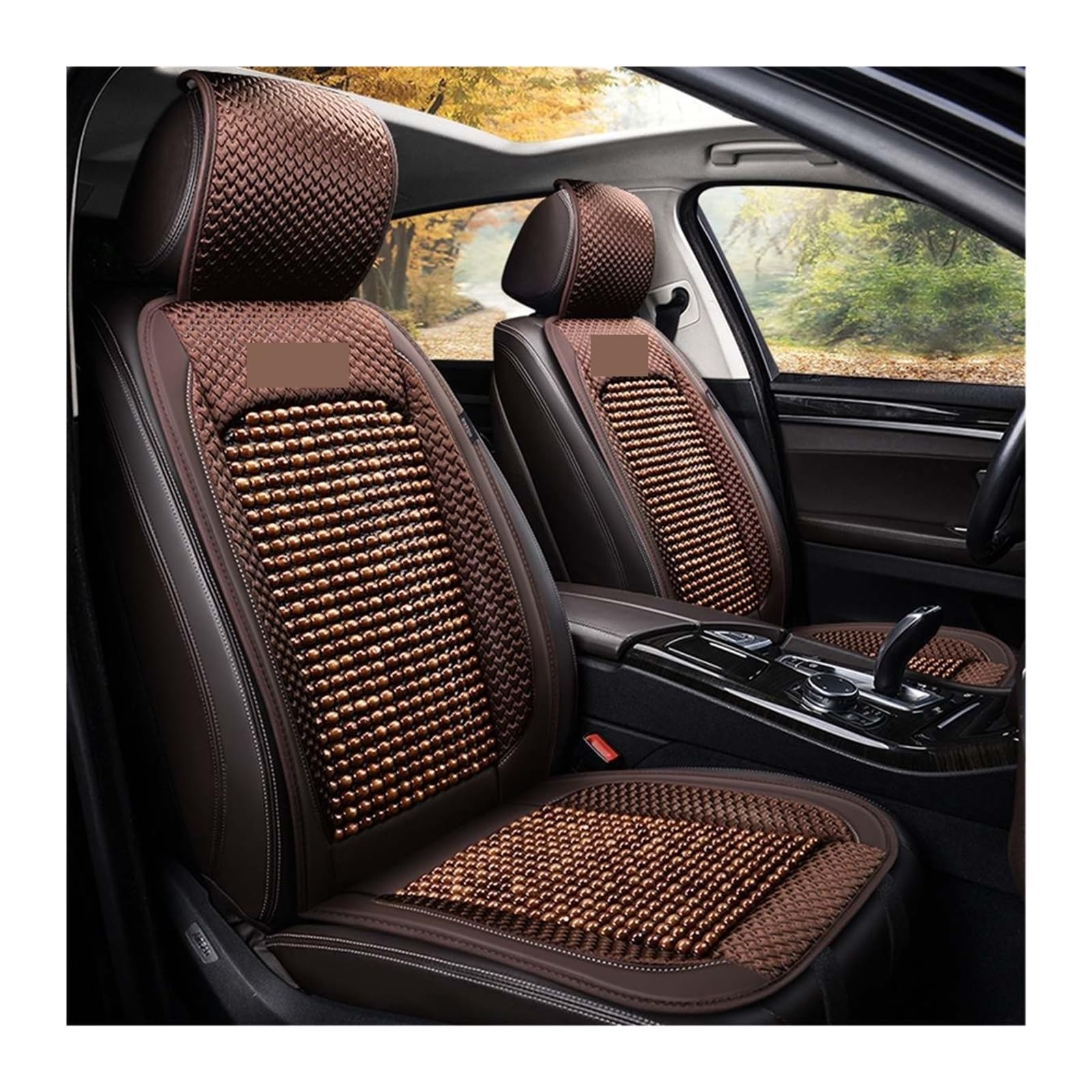 QqzzzH Für Nissan Venucia T60 2019-2023 Sommer Kühles Sitzkissen,Bambuskissen,Rutschfestes Stuhlkissen,Auto-kühlsitzkissen,D/Brown-B/2 x Seat Covers von QqzzzH