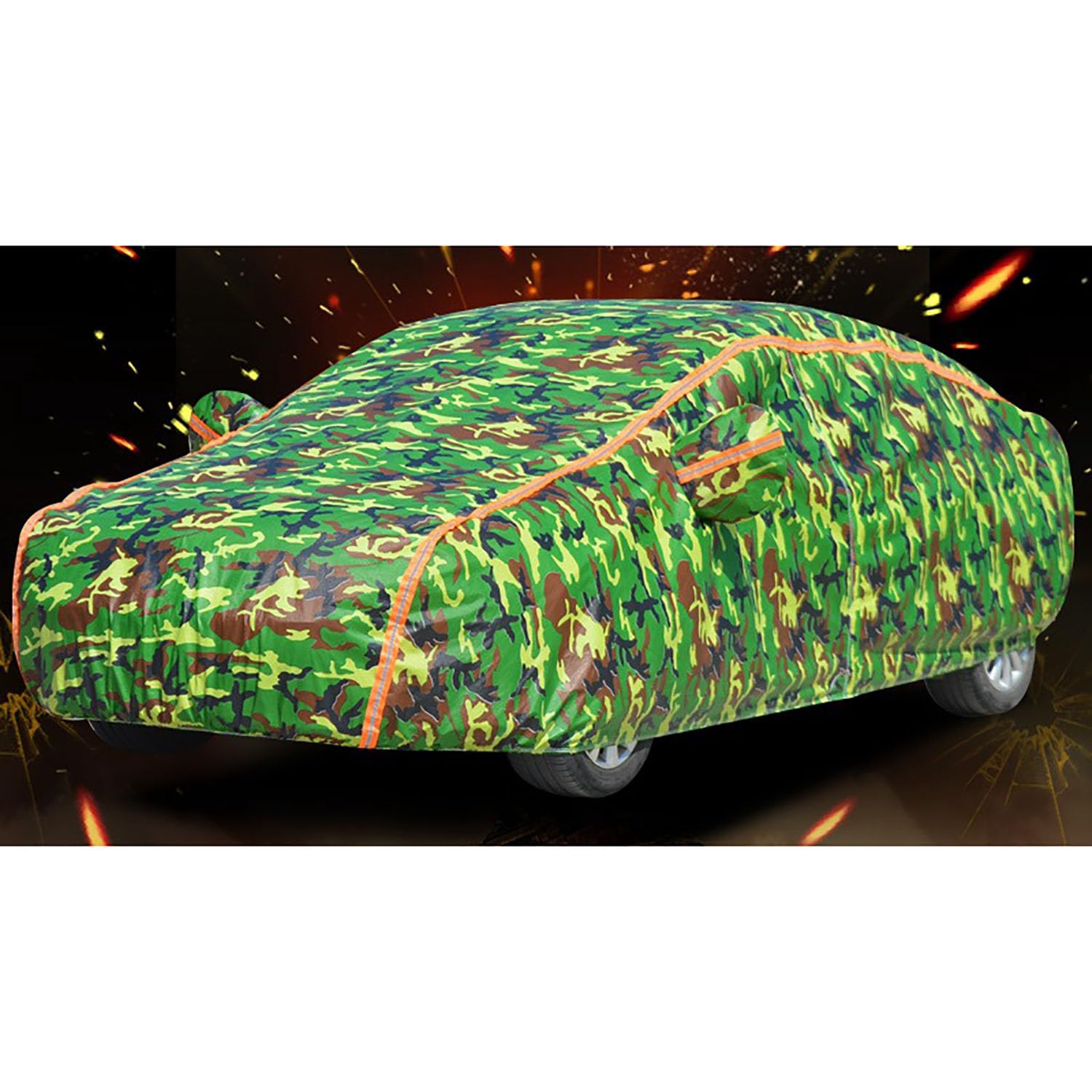 für Nissan Serena 2005-2023 dauerhaft Autoabdeckung Autoabdeckung Auto Body Sun Regen Staubdichte wasserdichte Abdeckung verdicken,L-Forest Camouflage-Orange von QqzzzH