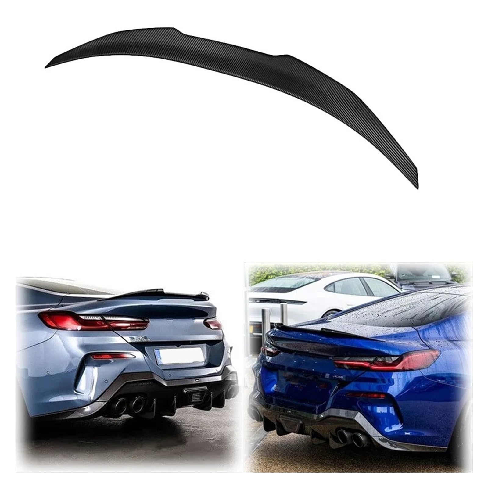 Auto Heckspoiler 8 Series G15 G16 2018 2019 2020 2021 Auto Heckflügel ABS Heckspoiler Body Kit Glänzend Schwarz Heckspoiler Auto Heckflügel Spoiler(G16 Carbon Look) von Qsnfda