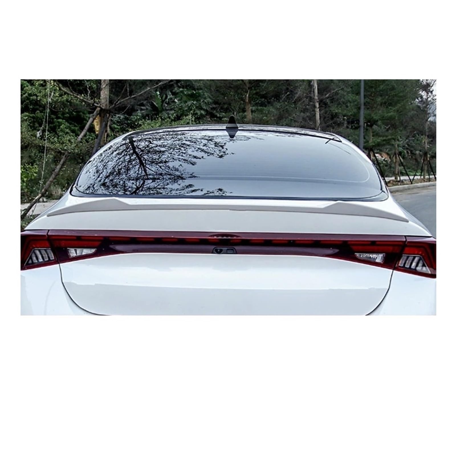 Auto Heckspoiler Für Kia Für Optima K5 DL3 2020 Auto Schwanz Flügel ABS Hinten Stamm Deckel Boot Ducktail Lip Spoiler Flügel Auto Heckflügel Spoiler(Weiß) von Qsnfda