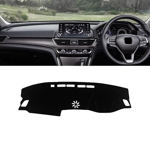 Dashboard Abdeckung Auto Für Accord 10th 2018 2019 2020 2021 2022 Auto Dashboard Sonnenschutz Abdeckung Anti-Uv Nicht-Slip Matte Instrument Teppich(A RHD Black Side) von Qsnfda