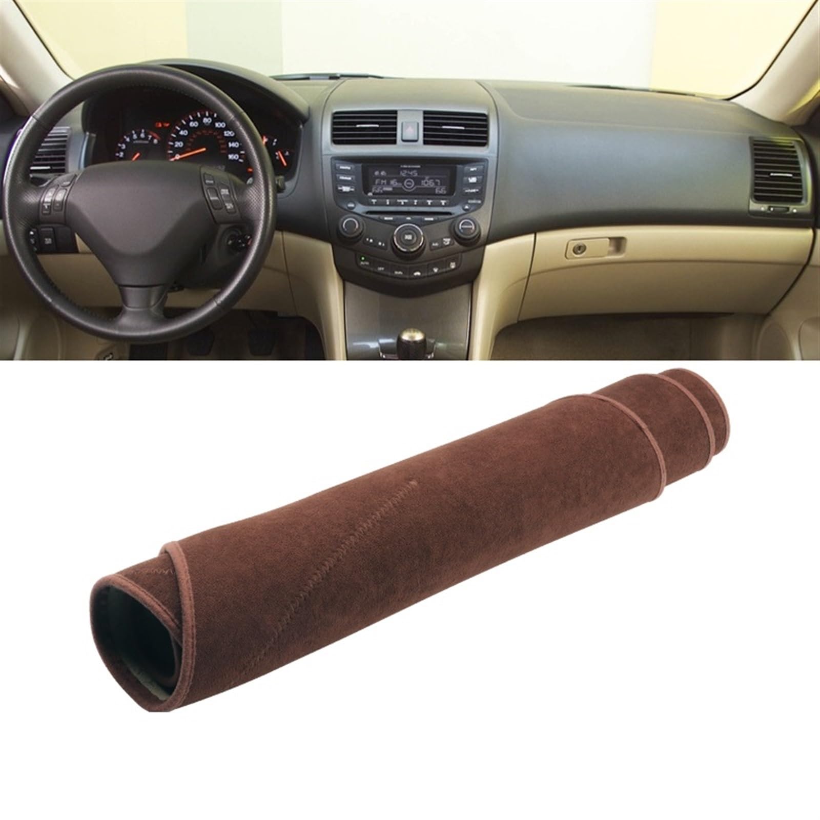 Dashboard Abdeckung Auto Für Accord 7. 2003 2004 2005 2006 2007 Auto Armaturenbrett Abdeckung Vermeiden Licht Matte Instrument Teppich rutschfeste Pads(B LHD Brown) von Qsnfda