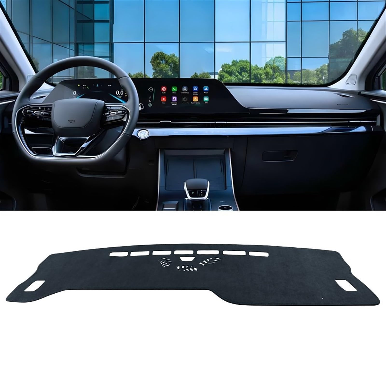 Dashboard Abdeckung Auto Für Chery Für Omoda 5 C5 FX EV 2022 2023 2024 Auto Dashboard Abdeckung Vermeiden Licht Pad Sonnenschutz Anti-Uv(Black LHD) von Qsnfda