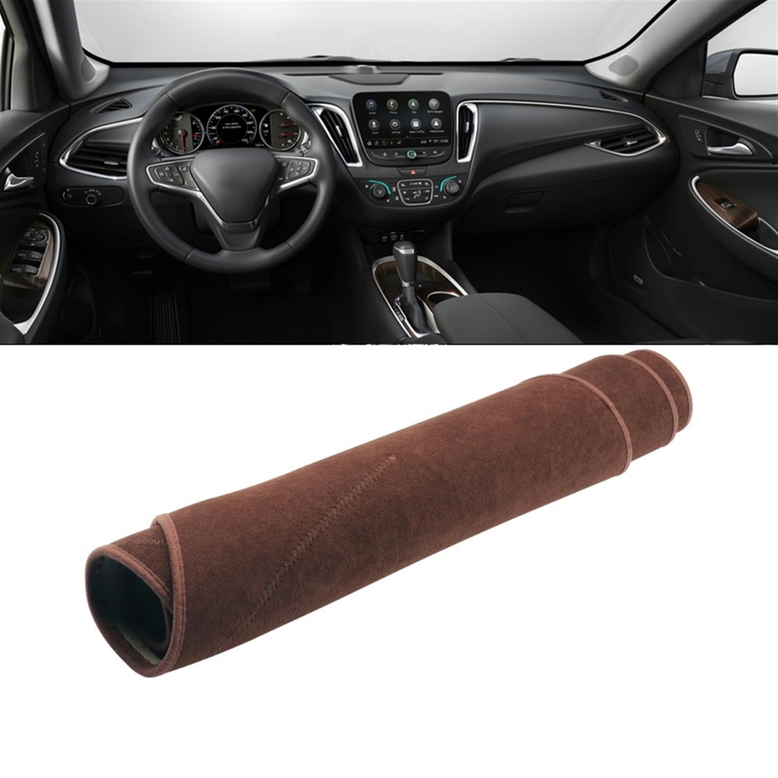 Dashboard Abdeckung Auto Für Chevrolet Für Malibu XL 2015 2016 2017 2018 2019 2020 2021 2022 2023 Auto Dashboard Abdeckung Vermeiden Licht Matten(B Brown) von Qsnfda