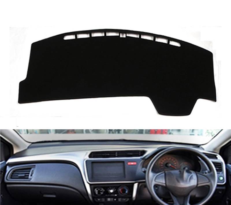 Dashboard Abdeckung Auto Für City Für Grace 2014-2019 Rechts- Und Linkslenker Auto Armaturenbrett Abdeckungen Matte Schatten Kissen Pad Teppiche(Black Edge,Rechtslenker) von Qsnfda