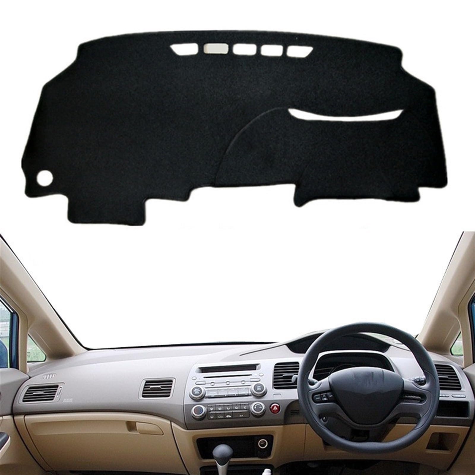 Dashboard Abdeckung Auto Für Civic Für Für CSX 2006 2007 2008 2009 2010 2011 Dashboard Abdeckung Matte Pad Dashmat Sonnenschutzdach Teppich Kissen(Black(Black Edge),Rechtslenker) von Qsnfda