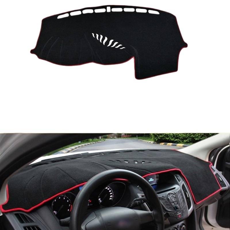 Dashboard Abdeckung Auto Für Ford Für Focus 3 MK3 2012 2013 2014-2018 Auto Armaturenbrett Lichtmatte Vermeiden Instrumentenplattform Schreibtischabdeckung Matten Teppiche(Red Side LHD) von Qsnfda