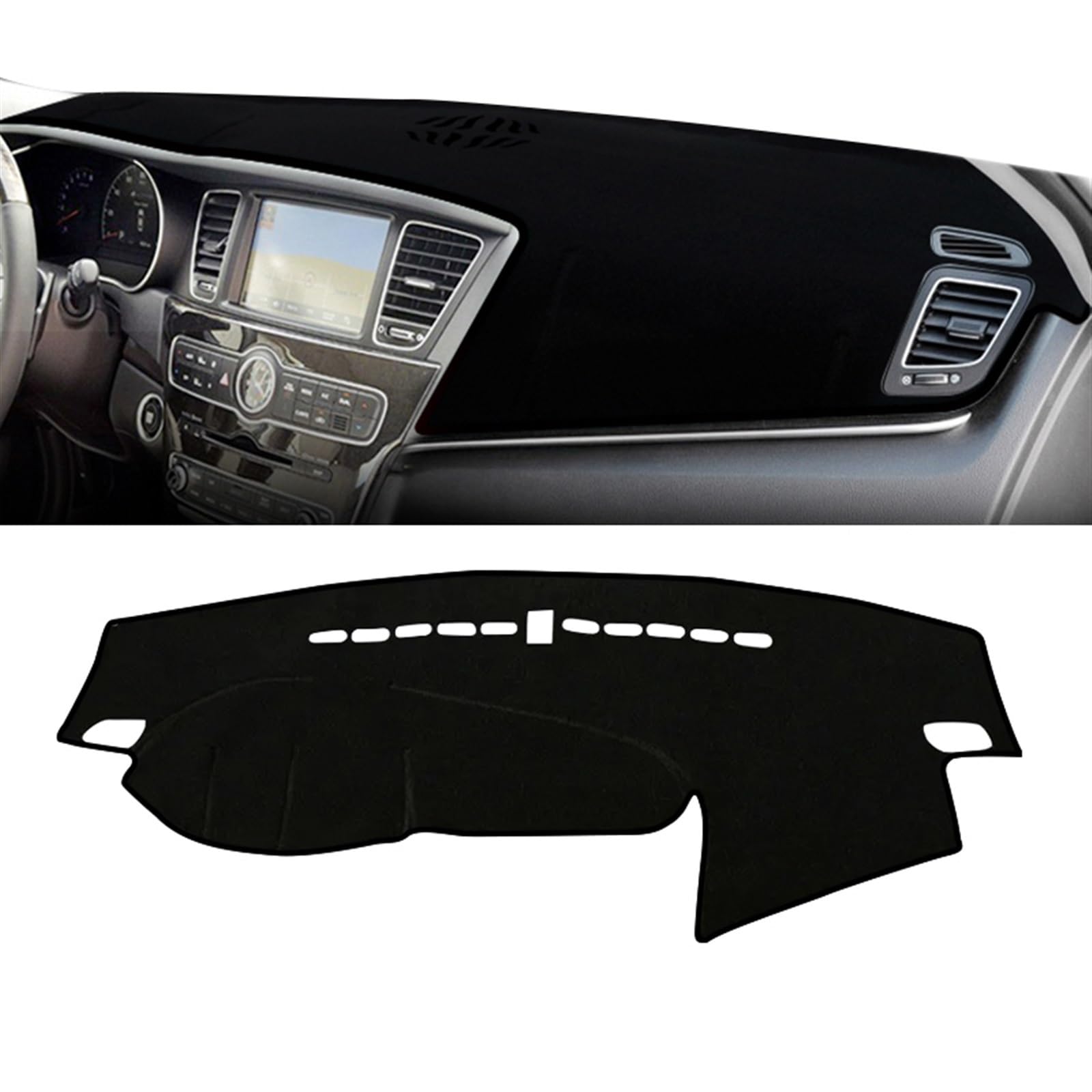 Dashboard Abdeckung Auto Für Kia Für Cadenza K7 2009 2010 2011 2012 2013 2014 2015 Auto-Armaturenbrett-Abdeckungsmatte Anti-UV-rutschfeste Instrumententeppiche(A Black Side LHD) von Qsnfda