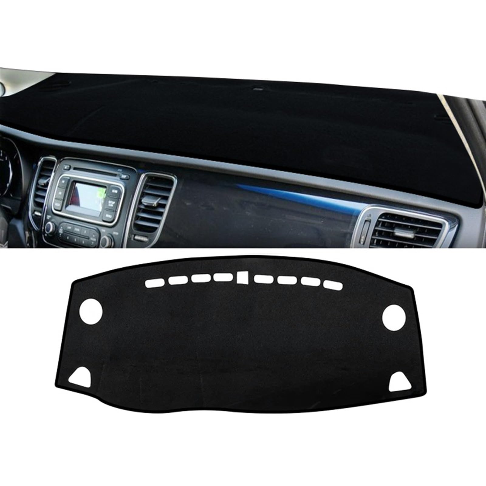 Dashboard Abdeckung Auto Für Kia Für Carens RP 2013 2014 2015 2016 2017 2018 2019 Auto Armaturenbrettabdeckung Vermeiden Sie Lichtmatte Instrumententafel Teppiche(A Black Side LHD) von Qsnfda