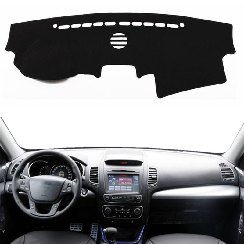 Dashboard Abdeckung Auto Für Kia Für Sorento 2009 2010 2011 2012 2013 2014 Anti-Uv Dash Schützen Teppich Teppich Auto-Dashboard Abdeckung Sonnenschutzdach Matte Pad(Black(Red Edge),Linkslenker) von Qsnfda