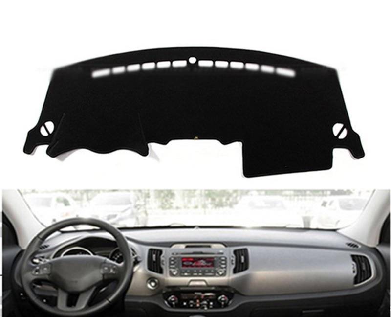 Dashboard Abdeckung Auto Für Kia Für Sportage R 2011 2012 2013-2016 Rechts- Und Linkslenker Auto Armaturenbrett Abdeckungen Matte Schatten Kissen Pad Teppiche(Blue Edge,Linkslenker) von Qsnfda