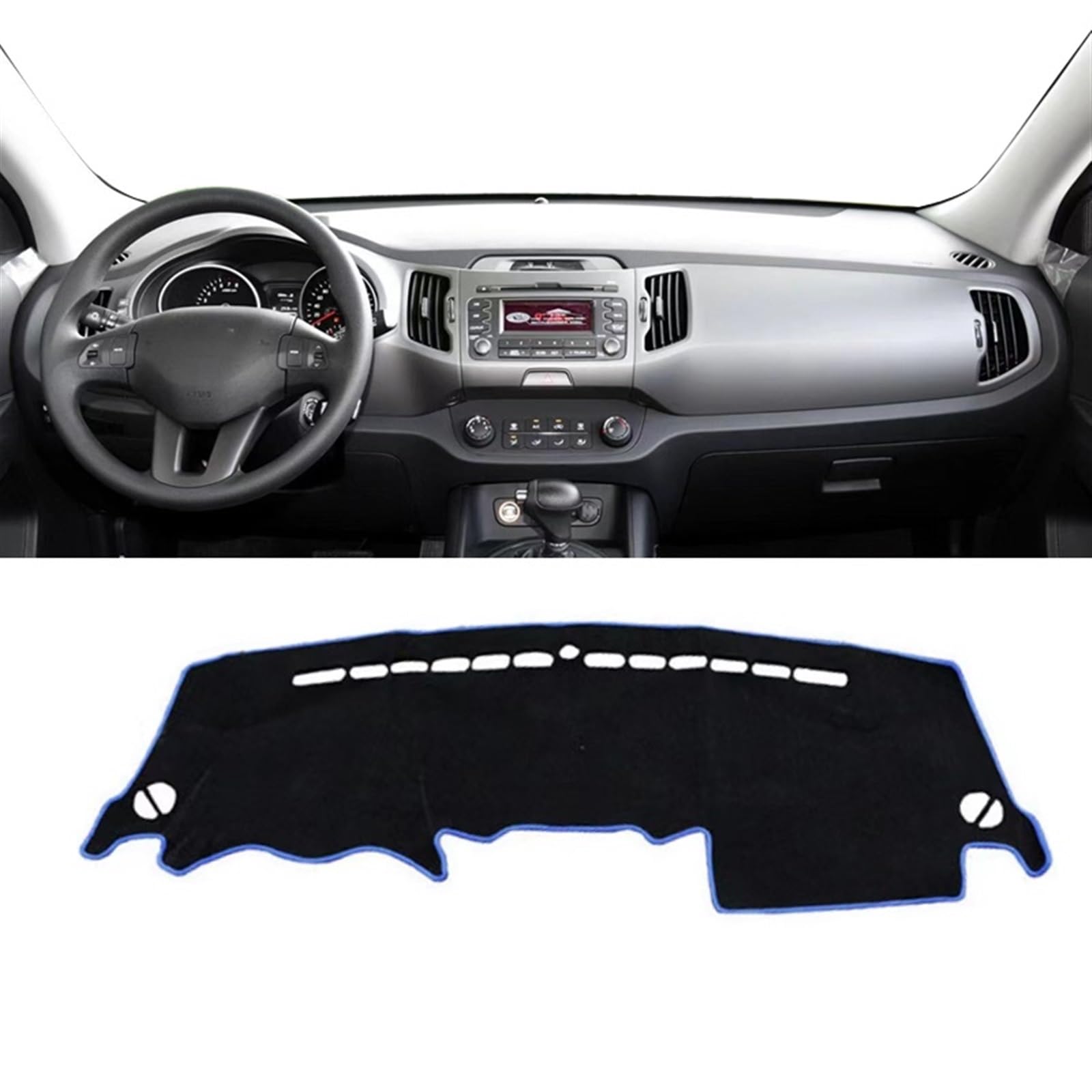 Dashboard Abdeckung Auto Für Kia Für Sportage R 3 2010 2011 2012 2013 2014 2015 Auto Armaturenbrettabdeckung Vermeiden Sie Lichtmatte Instrumententafelmatte Teppiche(LHD Blue Side) von Qsnfda