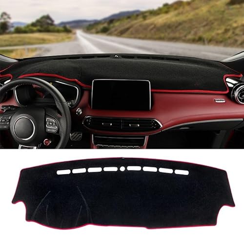 Dashboard Abdeckung Auto Für MG HS EHS 2018 2019 2020 2021 2022 2023 Auto Dashboard Abdeckung Matte Auto Dashboard Sonnenschutz Anti-Uv Pad Teppich(LHD Red Side) von Qsnfda