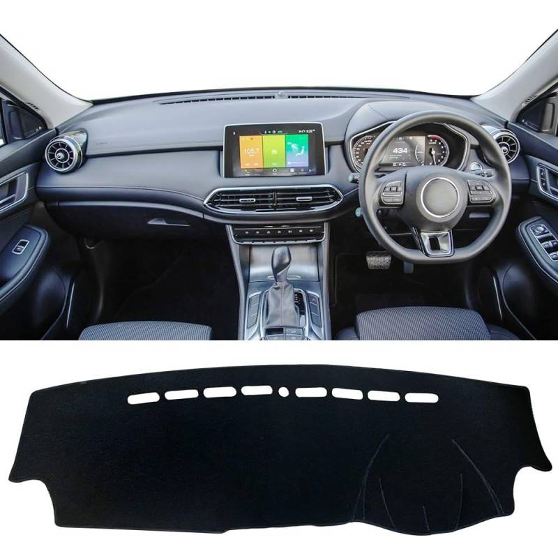 Dashboard Abdeckung Auto Für MG HS EHS 2018 2019 2020 2021 2022 2023 Auto Dashboard Abdeckung Matte Auto Dashboard Sonnenschutz Anti-Uv Pad Teppich(RHD Black Side) von Qsnfda