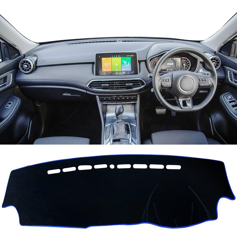 Dashboard Abdeckung Auto Für MG HS EHS 2018 2019 2020 2021 2022 2023 Auto Dashboard Abdeckung Matte Auto Dashboard Sonnenschutz Anti-Uv Pad Teppich(RHD Blue Side) von Qsnfda