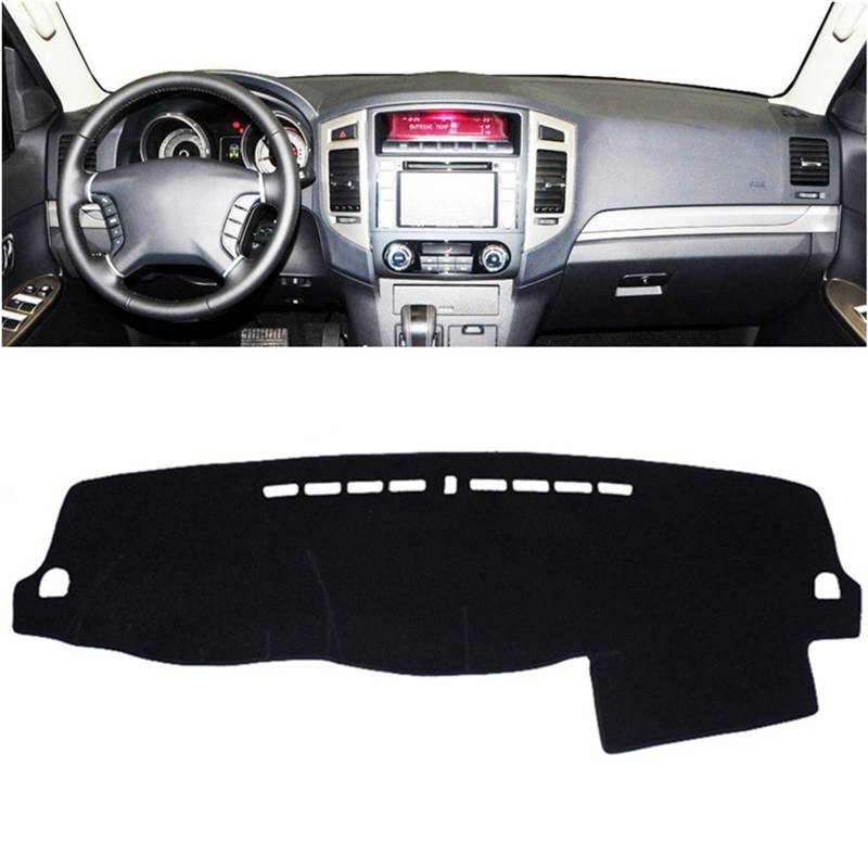 Dashboard Abdeckung Auto Für Mitsubishi Für Pajero Für Montero 2007 2008 2009 2010 2011 2012 2013 2014-2019 Auto Dashboard Abdeckung Dash Mat Dashmat(Black(Black Edge),Linkslenker) von Qsnfda