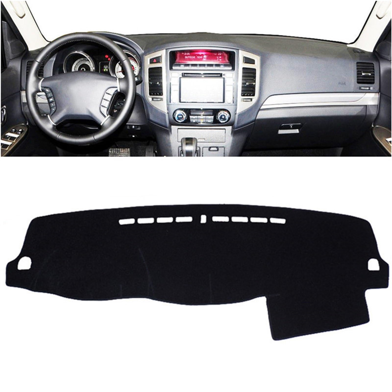 Dashboard Abdeckung Auto Für Mitsubishi Für Pajero Für Montero 2007 2008 2009 2010 2011 2012 2013 2014-2019 Auto Dashboard Abdeckung Dash Mat Dashmat(Black(Red Edge),Linkslenker) von Qsnfda