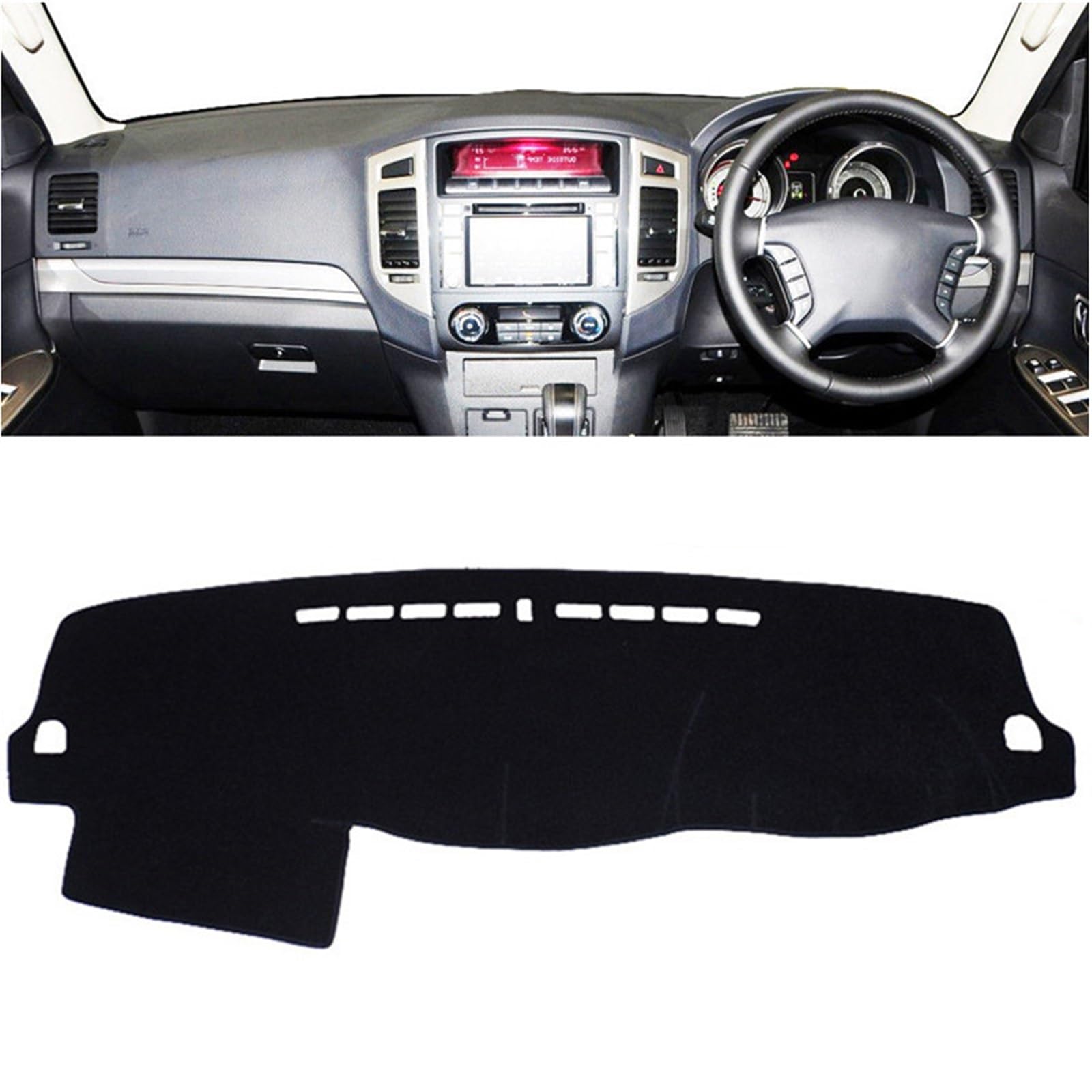 Dashboard Abdeckung Auto Für Mitsubishi Für Pajero Für Montero 2007 2008 2009 2010 2011 2012 2013 2014-2019 Auto Dashboard Abdeckung Dash Mat Dashmat(Black(Red Edge),Rechtslenker) von Qsnfda